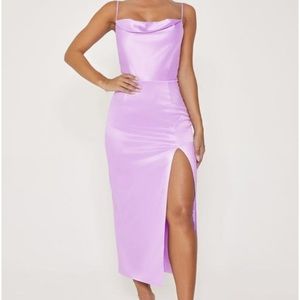 KIMBERLY COWL FRONT MIDI DRESS